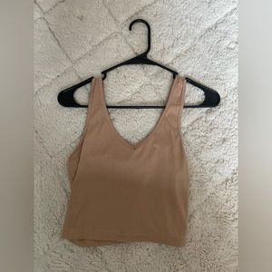 Tan cropped tank top